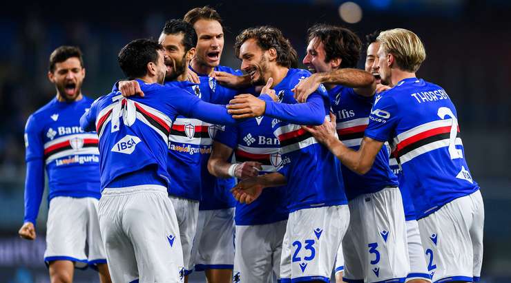 Manolo Gabbiadini (Sampdoria) nhận một đường chuyền tốt và sút bóng mạnh từ cự ly tầm trung về phía góc cao bên phải khung thành, không cho thủ môn cơ hội nào.