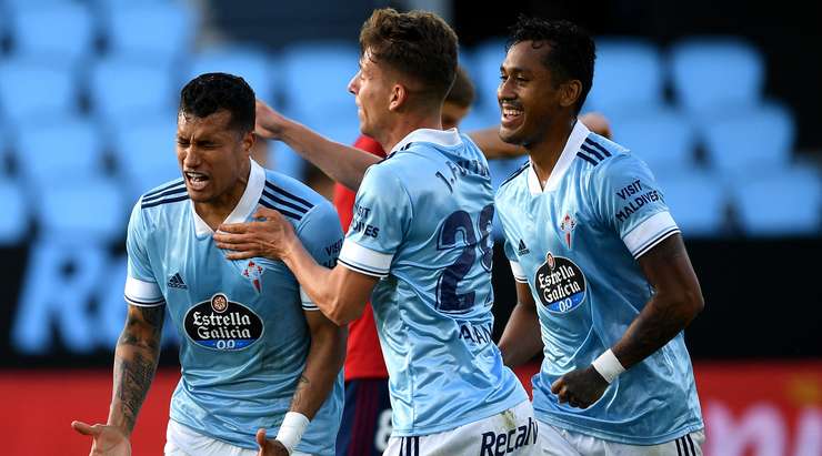 Jeison Murillo (Celta Vigo) đón quả phạt góc và thể hiện khả năng săn bàn của mình với một cú đánh đầu lạnh lùng từ cự li gần vào góc trái cầu môn. Tỉ số là 2:0.